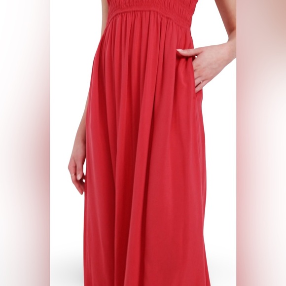 NWOT🌹GAP OLD NAVY L🌹BANDEAU MAXI DRESS IN POPPY RED ADJUSTABLE STRAPS POCKETS - Picture 13 of 16